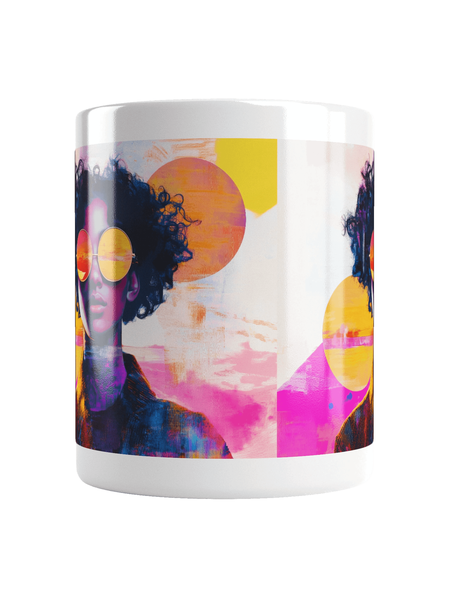 Sunset Sunglasses Coffee Mug Neon Pop Art Portrait product image (6)