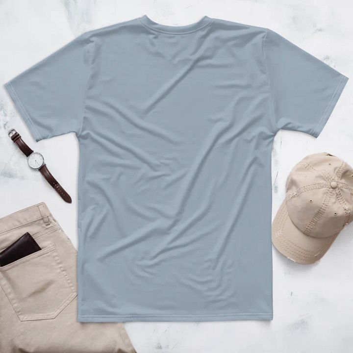 Plain Light Grayish Blue True Summer Men's Crewneck Polyester Heavyweight Premium T-Shirt by Treasure Pie product image (2)