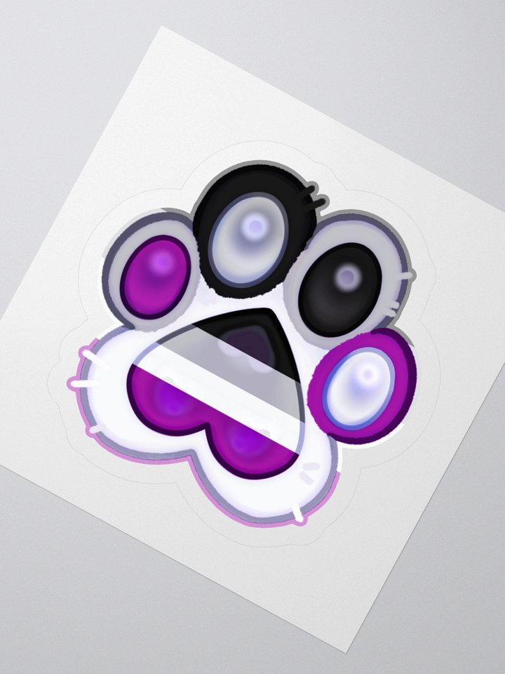 Asexual Pride Paw Print Kiss Cut Stickers product image (7)