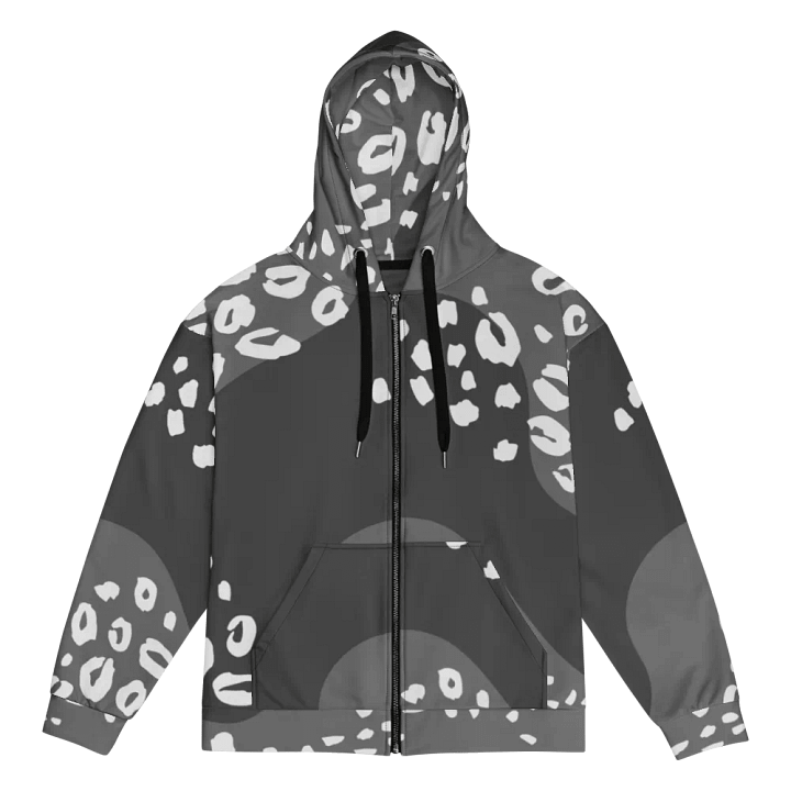 Flowing Grey Spots Unisex Zip Hoodie product image (1)