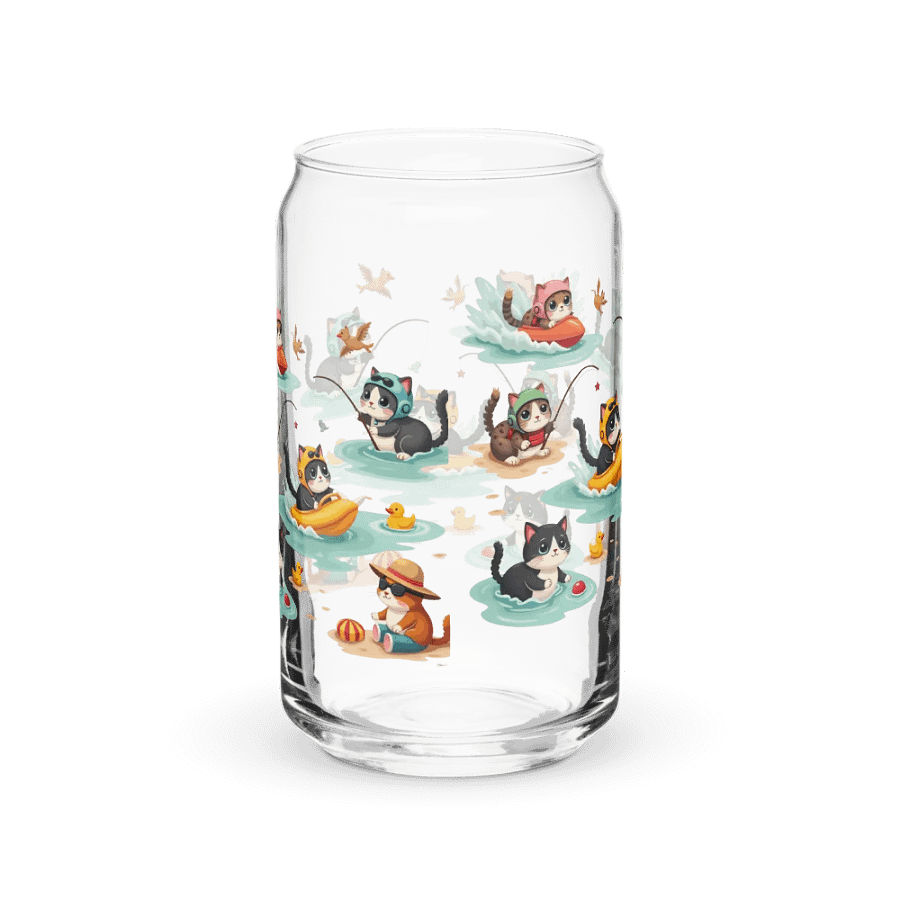 Purrfectly Fun Day in Destin Beach Cat-Inspired Can-Shaped Glass ( Libby Glass ) product image (9)
