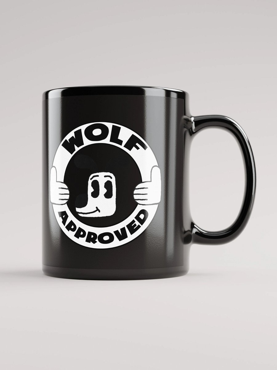 Wolf Approved Black Glossy Mug product image (1)