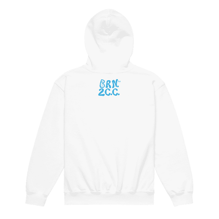 Girls' | BOURNE to Cape Cod™ | DTG Vintage Print | Youth Heavy Blend Hooded Sweatshirt | Rugged, Cozy, Adventure-Ready | Blue Logo product image (2)