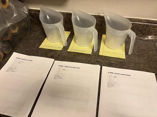 Prepping for making soap today! Long before I make the soap, I plan exactly what I’ll be using down to the gram. Todays plan:...