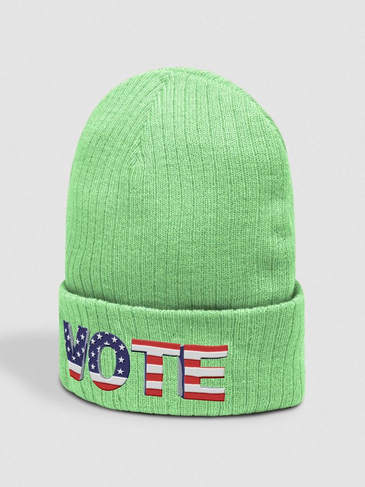 Patriotic Vote Ribbed Beanie product image (12)