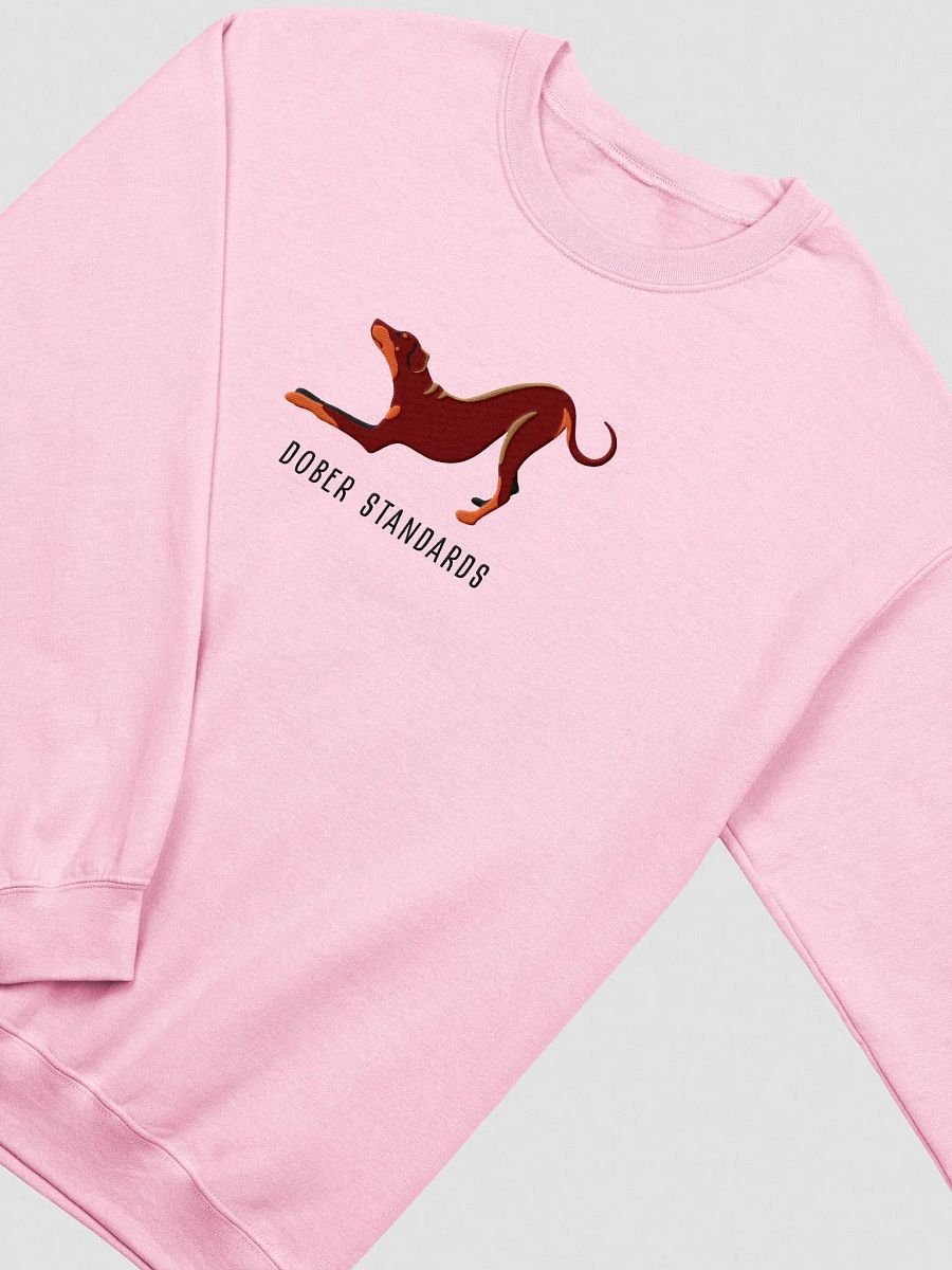 Dober Standards Sweatshirt (Embroidered) of a Doberman Pinscher(Red, Full Tail & Ears) product image (6)