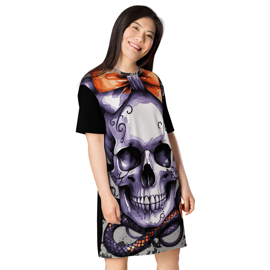 Spooky Coquette Style Skull T-Shirt Dress product image (19)