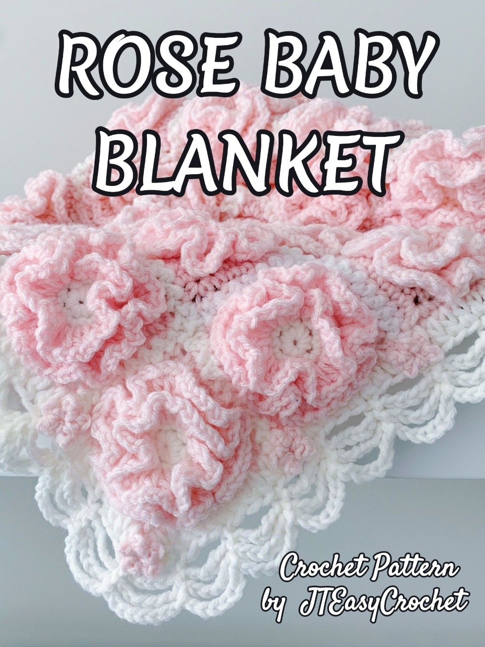 Rose Flower Baby Blanket Crochet Pattern, Floral Granny Square Throw Blanket, Boho Home Decor product image (3)