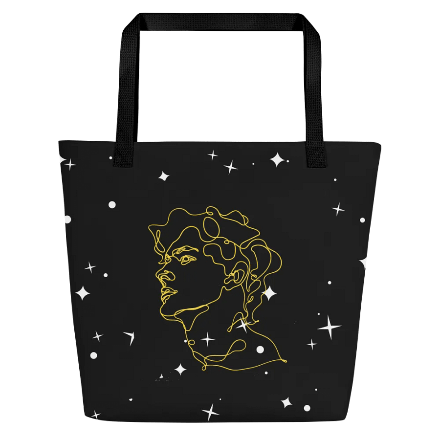 All-Over Print Large Tote Bag w/ Pocket - Man on Yellow Lining product image (2)