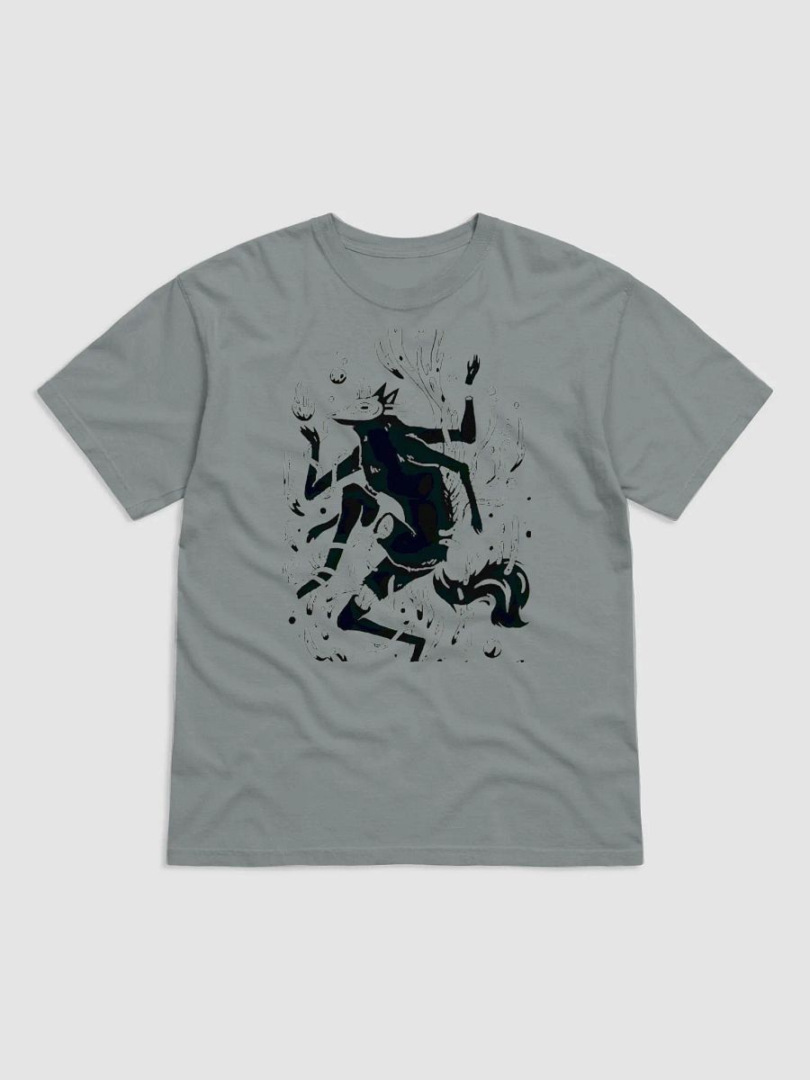 Close-up of a T-shirt with a graphic of a person on a horse product image (1)