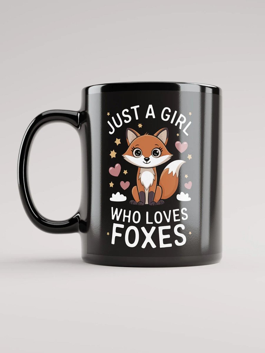 Just a Girl Who Loves Foxes Black Glossy Mug product image (6)