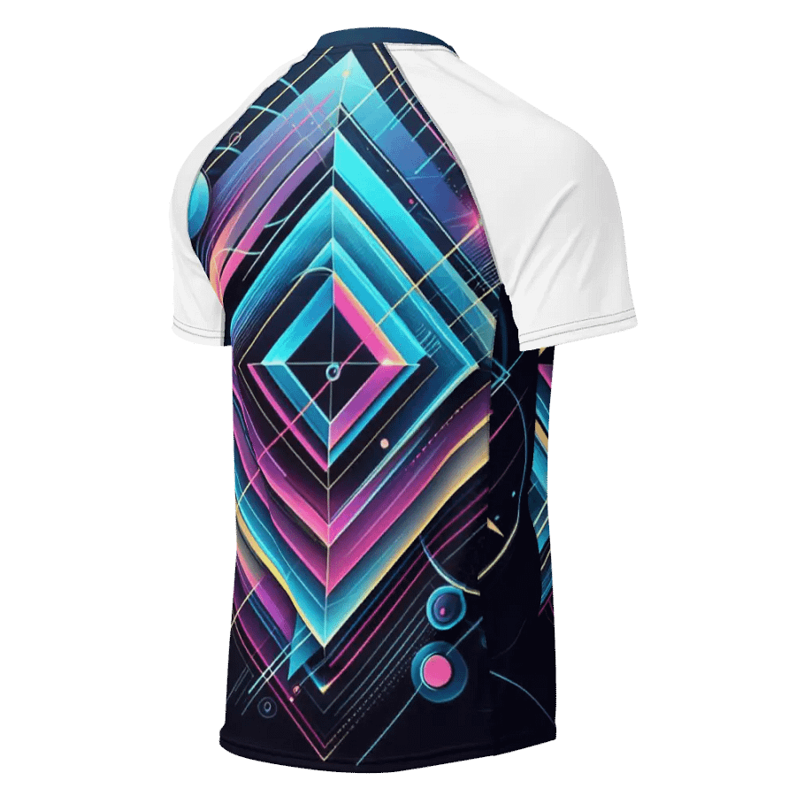 Neon Geometric Fusion Men's Rash Guard | AI Design product image (2)