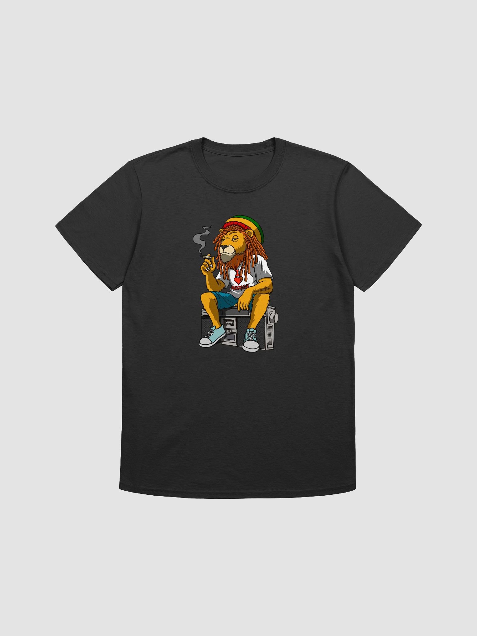 Rasta Lion Unisex Boombox T-Shirt product image (3)