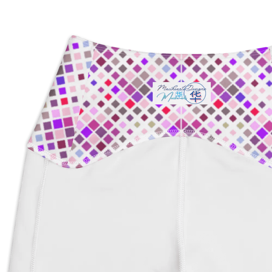 Colorful Square Pattern Design Leggings with Pocket - v11 product image (7)