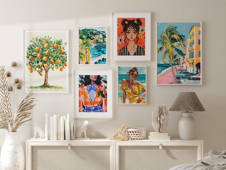 Orange Tree Summer Gallery Wall Set of 6 Prints - DIGITAL product image (1)