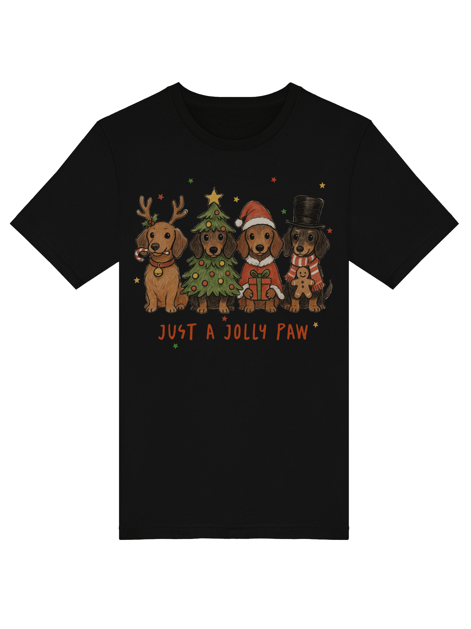 Just A Jolly Paw Dachshund Christmas T-Shirt – Cute Holiday Doxie Gift product image (6)