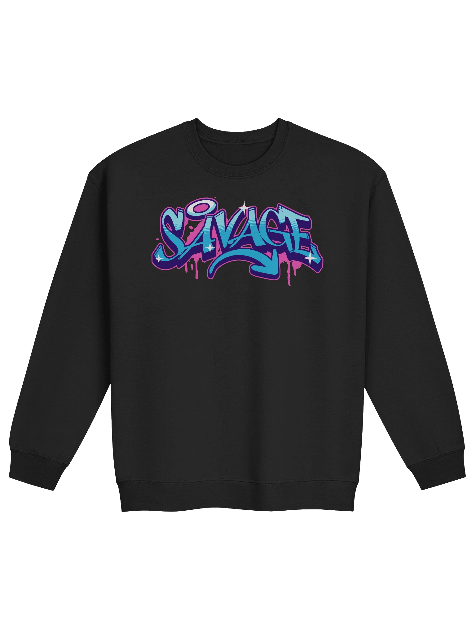Savage Graffiti Typography Crewneck Sweatshirt: Casual Wear product image (1)