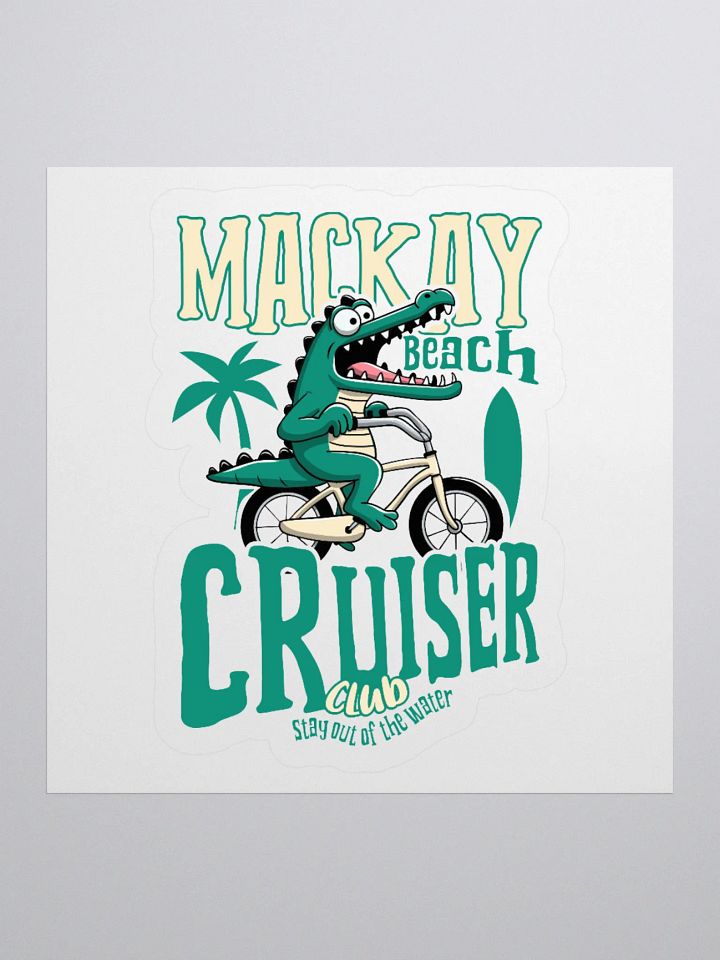Mackay Beach Cruiser Crocodile Sticker – Funny Bicycle Sticker | Mackay Beach Vibes product image (1)