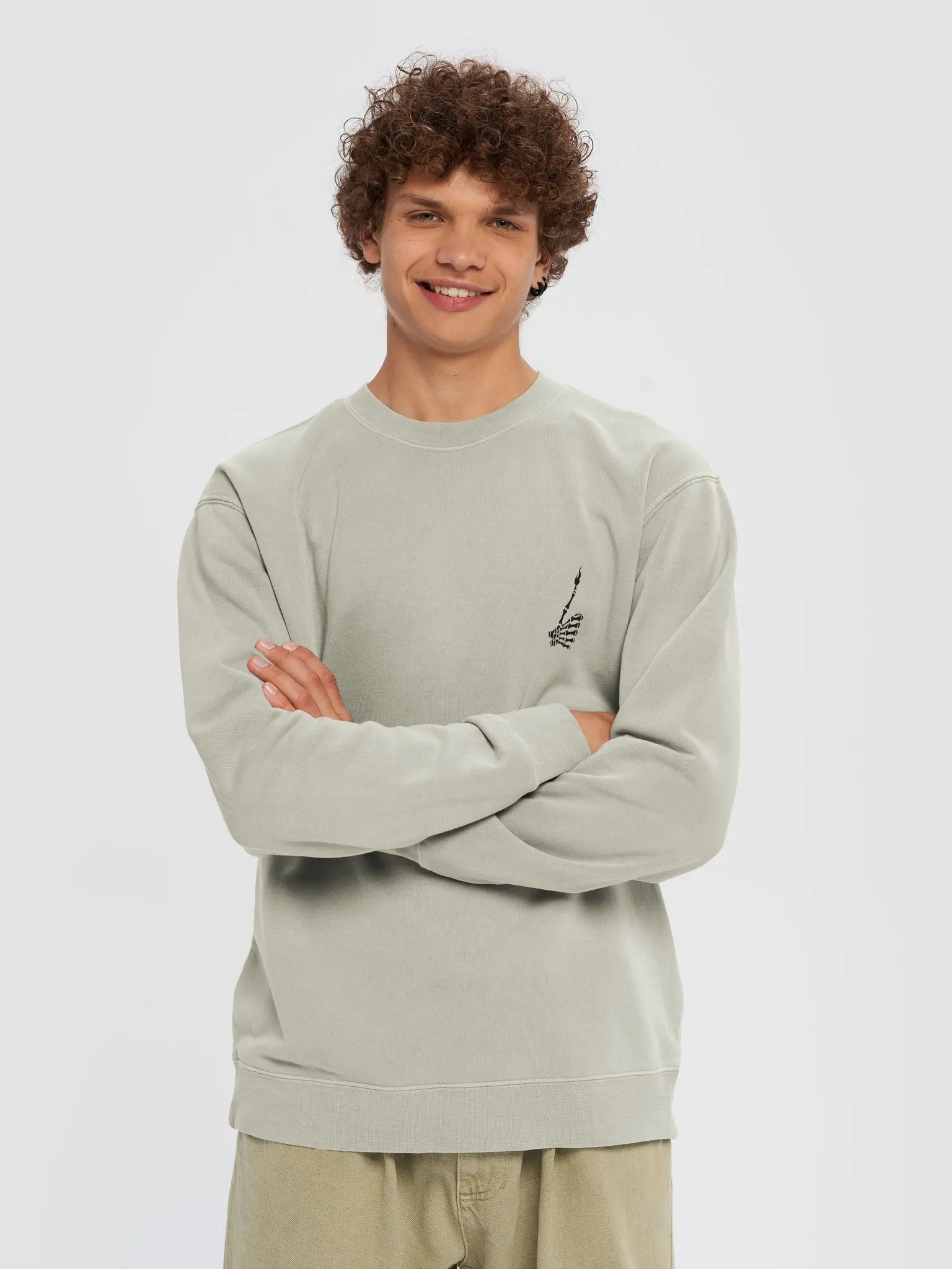 GREENISH THUMB 👍🏼🔥 unisex midweight pigment dyed sweatshirt unisex sweatshirt product image (3)