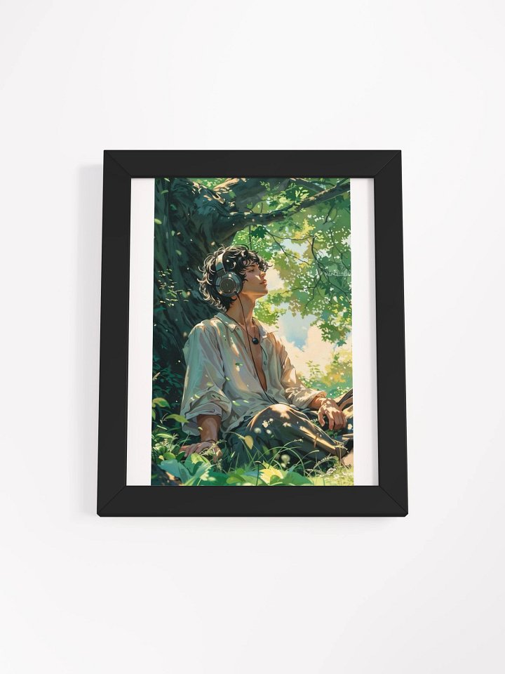 Whispers of the Forest" – Tranquil Headphones Boy Wall Art product image (3)