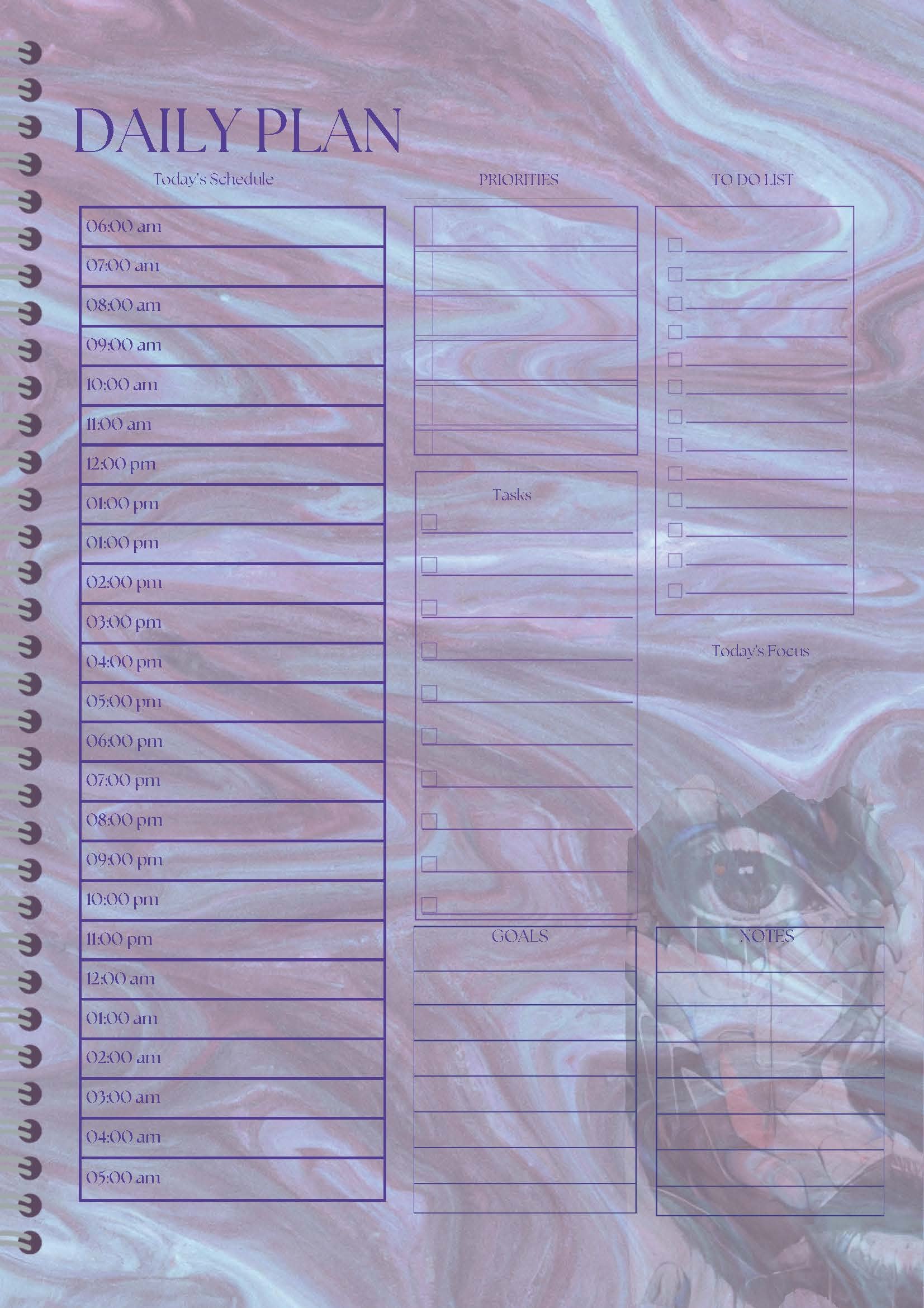 Detailed Undated Planner - Abstract Purple Marble product image (3)