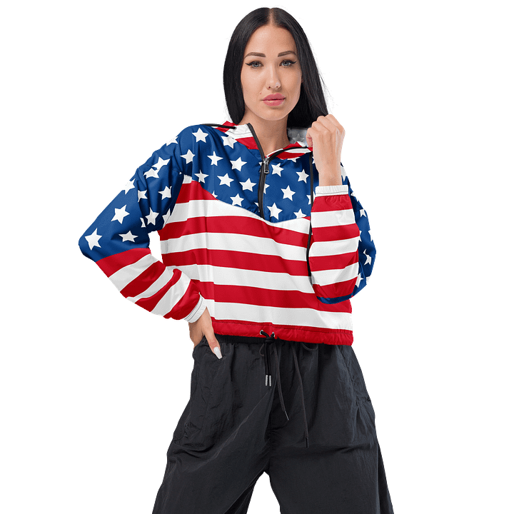 Starry Stripes Women's Cropped Windbreaker product image (1)