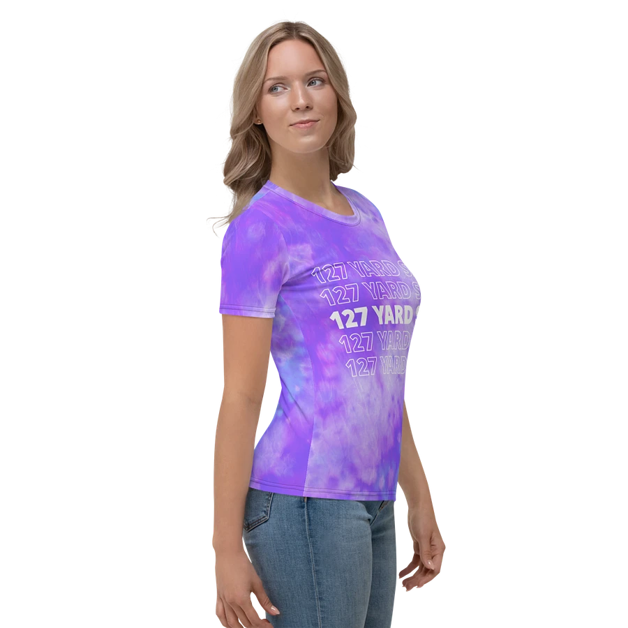 127 Yard Sale (2024) - All-Over Lavender Blue Tie-Dye Print Women's Crew Neck T-Shirt product image (6)