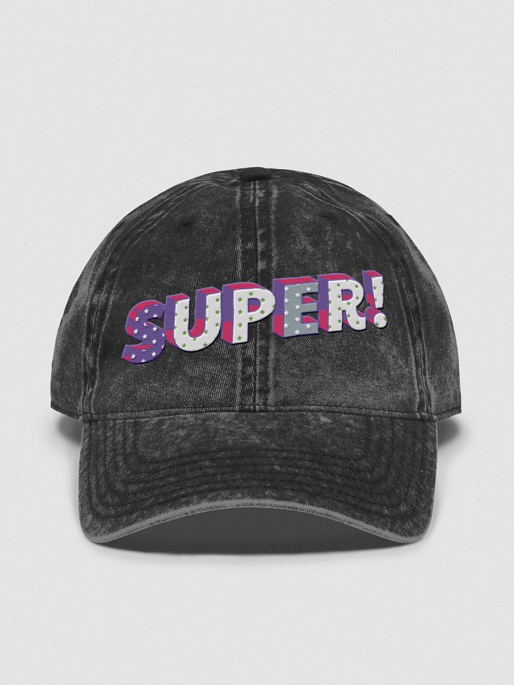 SUPER! Comic Style 3D Text Embroidered Vintage Dad Hat product image (1)