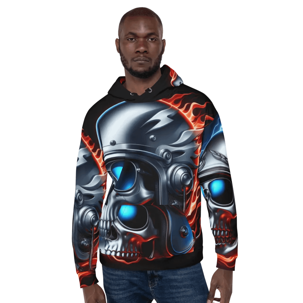 Flaming Skull - Unisex Skull Hoodie #48 product image (6)