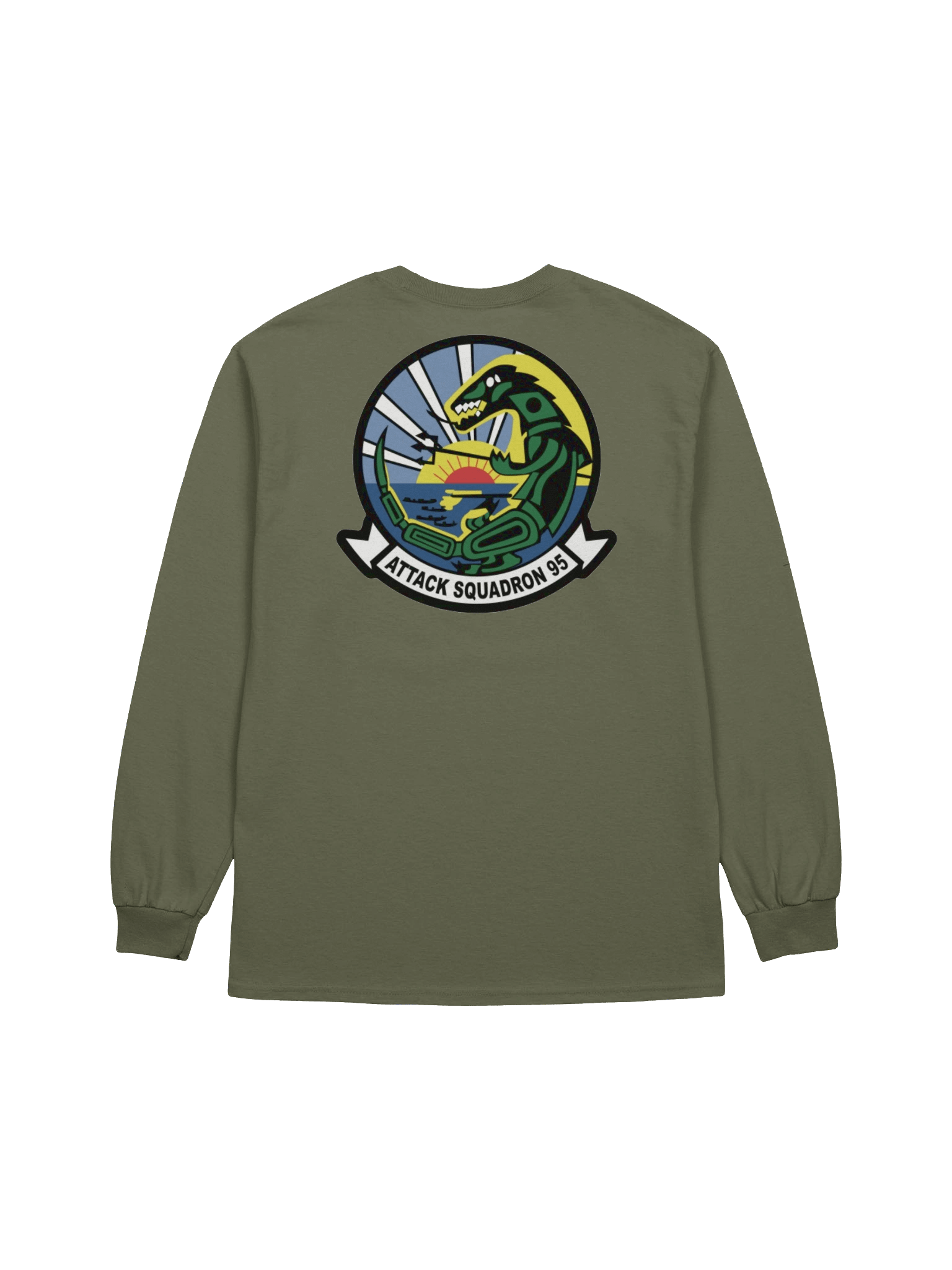 "Green Lizard" Cotton Long Sleeve T-Shirt product image (2)