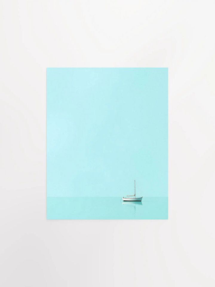 Tiny Sailboat on a Light Blue Sea product image (2)