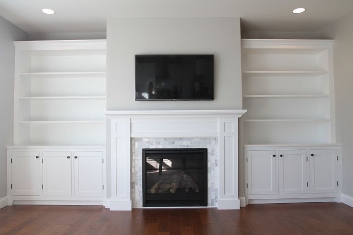 Shaker Fireplace Surround Cabinets and Bookshelves Builtin 0- Woodworking Project Plan and 3D SketchUp Model product image (2)