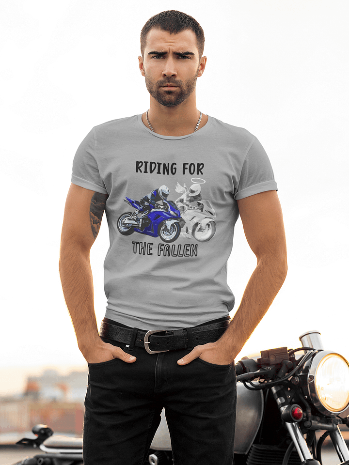 Riding For The Fallen (blue bike) T-Shirt product image (37)