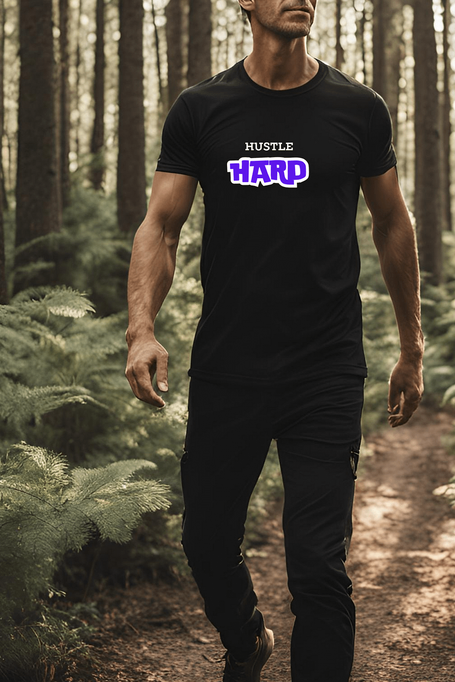 Hustle HARD Blocky Purple Unisex T-Shirt product image (2)