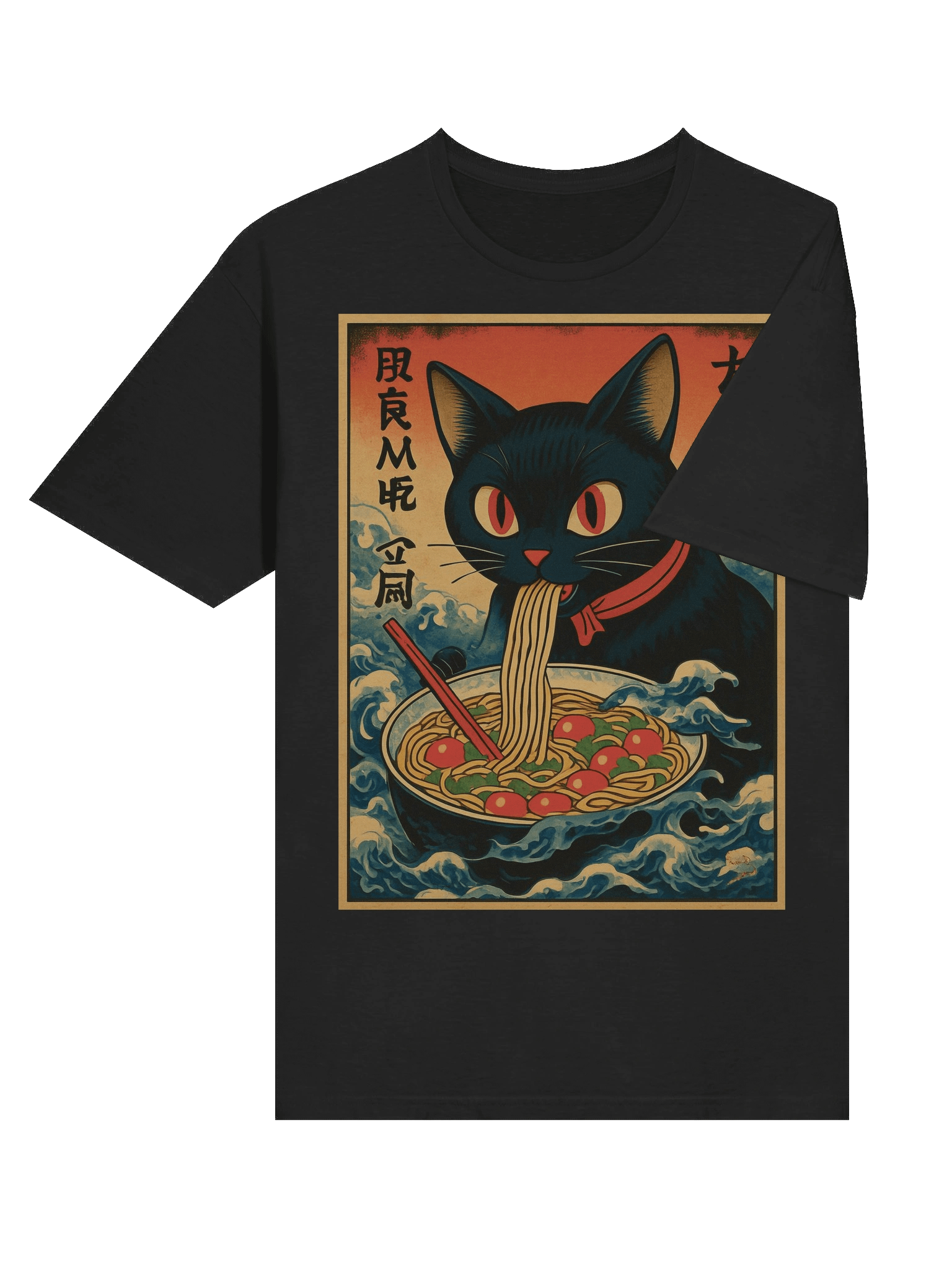Ramen Cat Ukiyo-e T-Shirt product image (32)