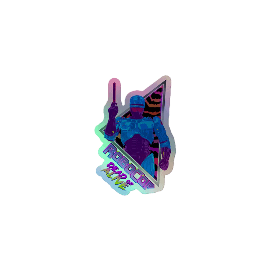 Synthwave Meets Robocop Holofoil Sticker product image (1)