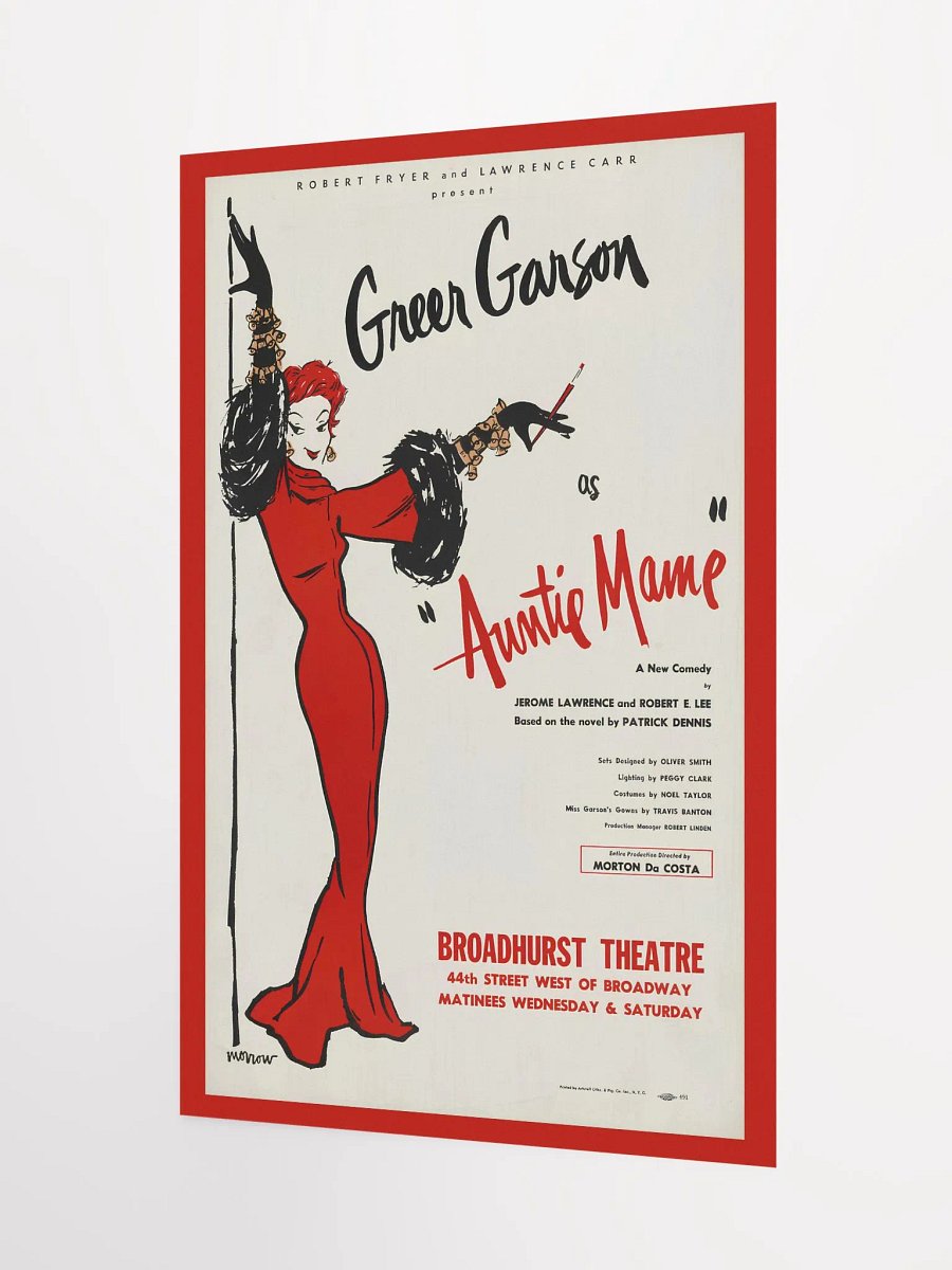 Vintage "Auntie Mame" Broadway Poster - Iconic Greer Garson in Scarlet Elegance product image (5)