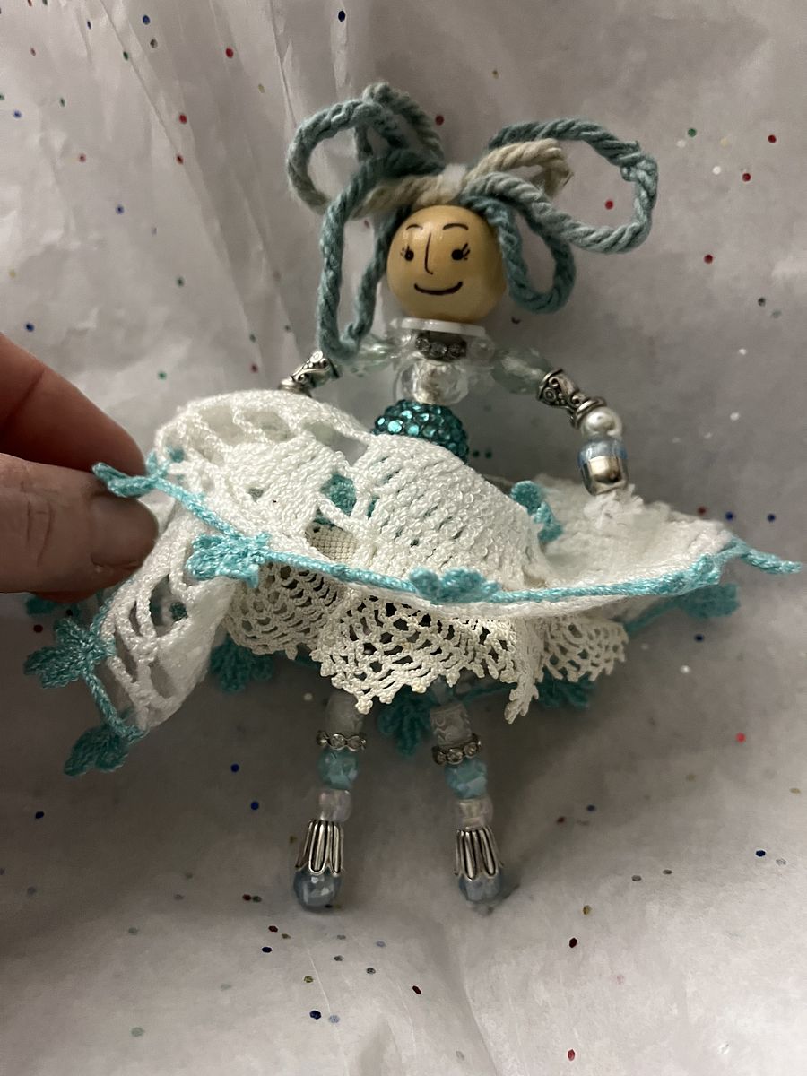 Turquoise Princess w/ Double Antique Lace/Linen Skirts product image (2)