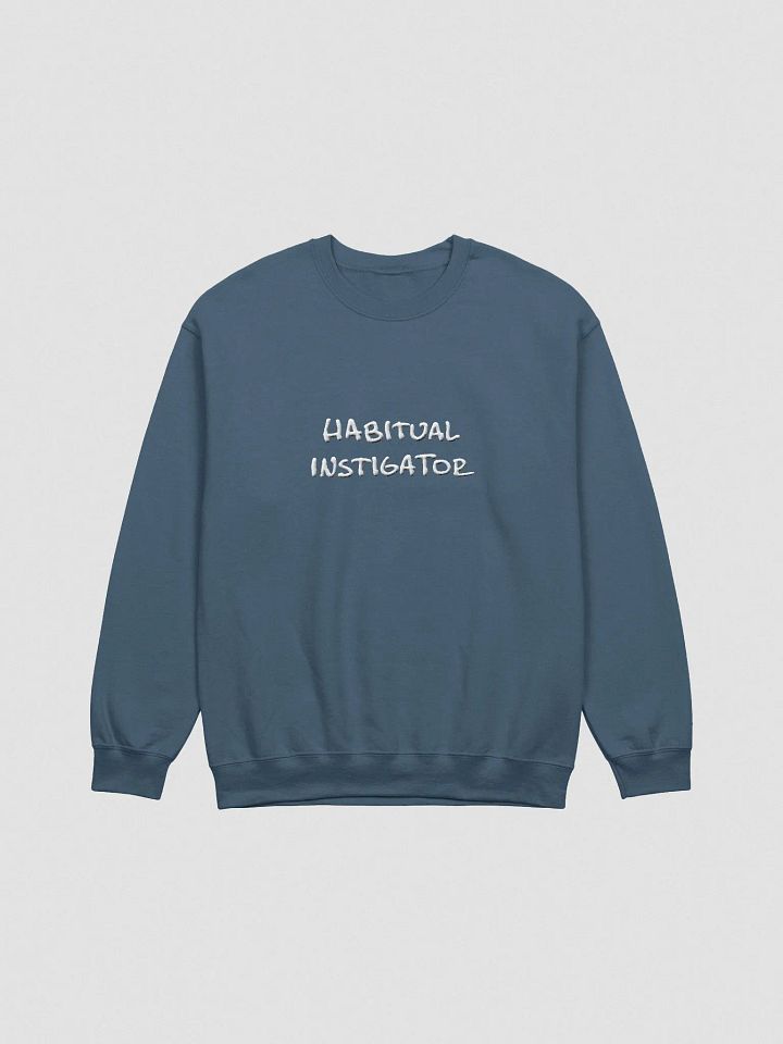 HABITUAL INSTIGATOR (lg. design, white thread) embroidered crewneck product image (7)