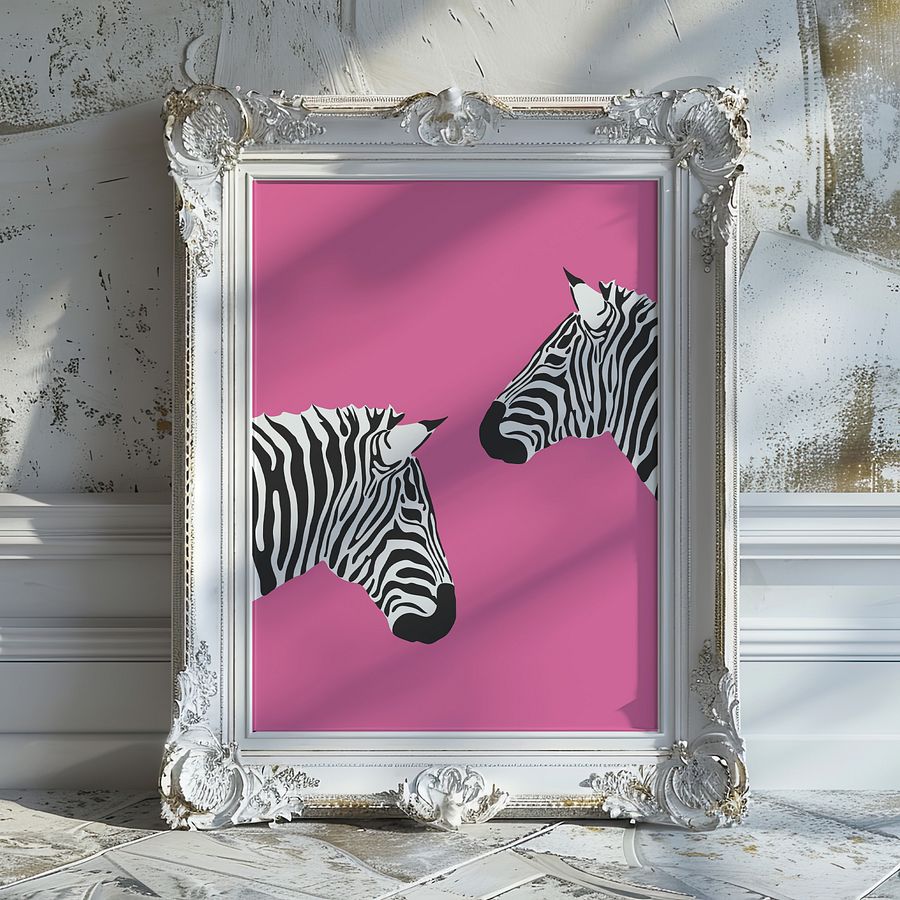 Zebras on Pink Preppy y2k Art Print product image (19)