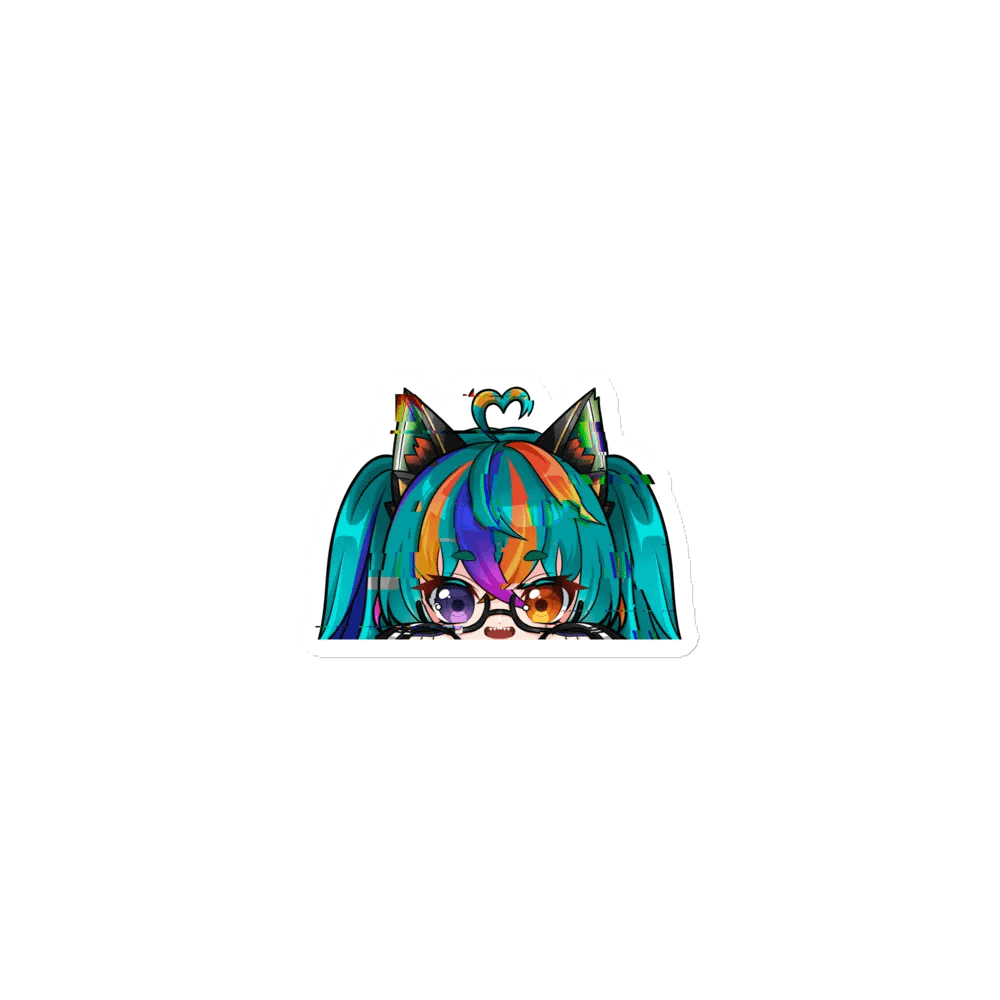 Glitchy Neko Zombii Die-Cut Magnets product image (1)