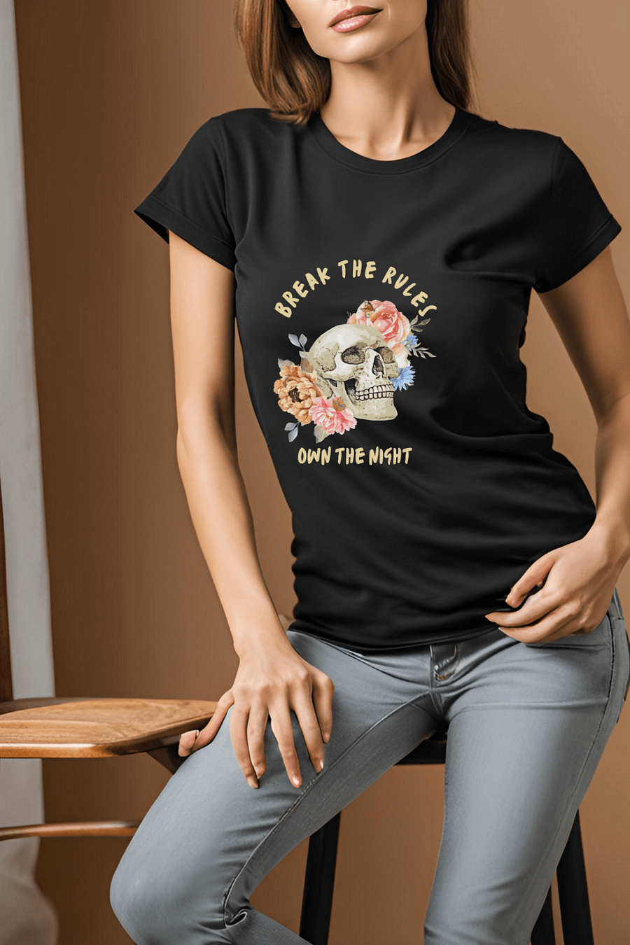 Rebel Skull and Floral Unisex Tee product image (2)