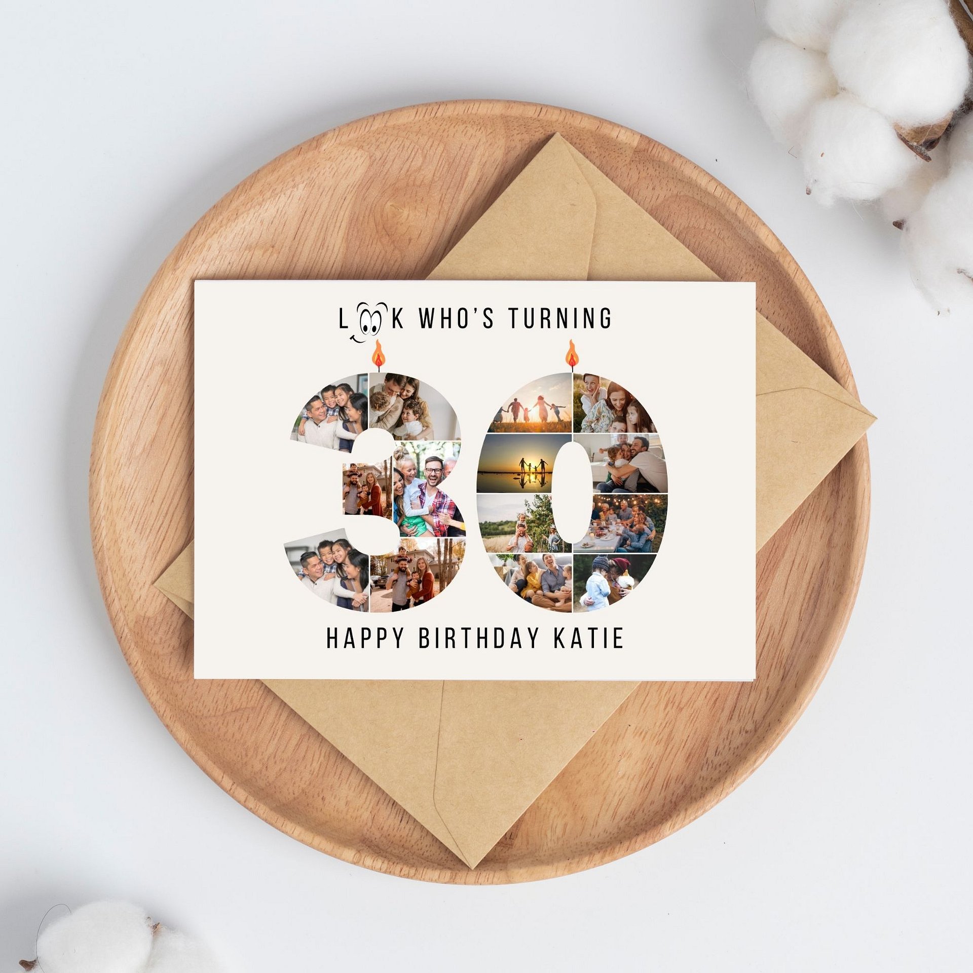 30th Birthday Number Photo Card Canva Template product image (9)