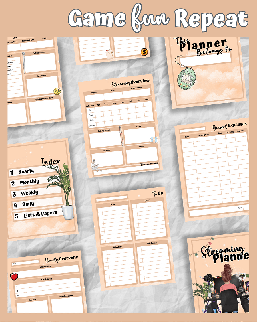 Orange Streaming Planner Printable product image (6)