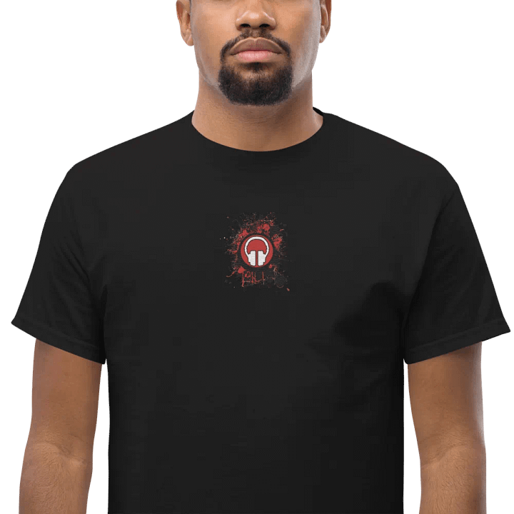 Front & Centre Paint Splat Headphones Embroidered Gildan Heavyweight T-Shirt product image (1)