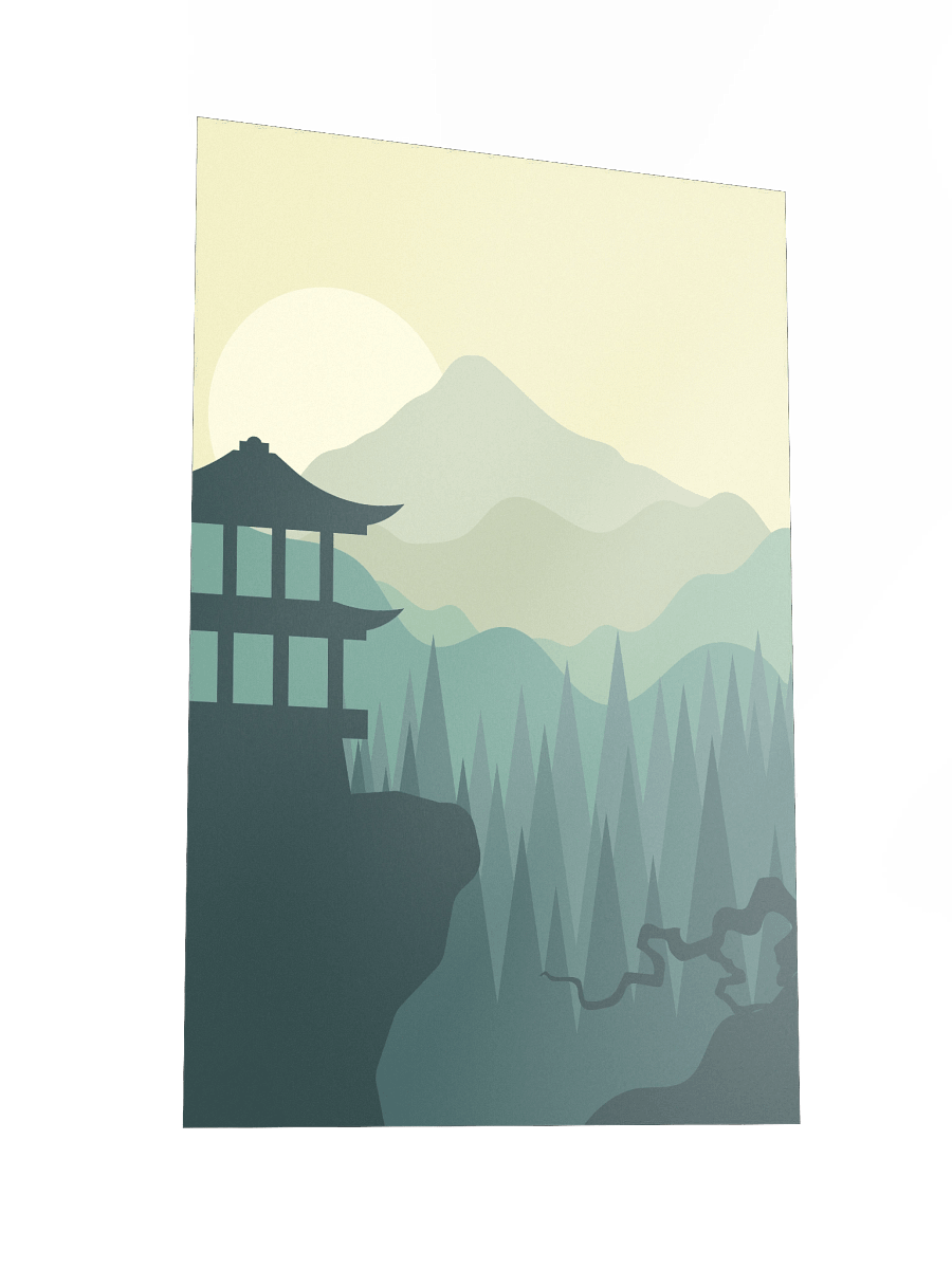 Pagoda Cliff Landscape Poster product image (4)