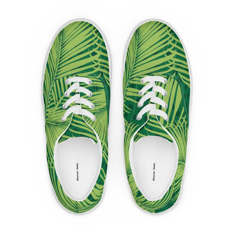 Tropical Palm Leaves Men's Lace-Up Canvas Shoes product image (10)