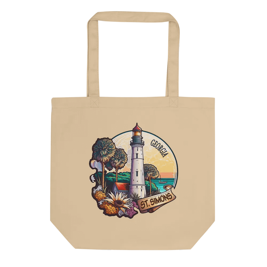 Saint Simons Island Scenic Lighthouse Tote Bag product image (7)