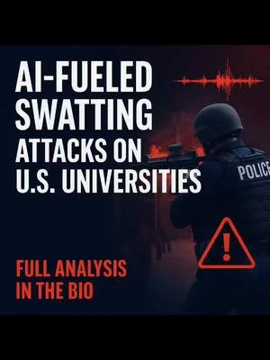 AI is no longer just code, it’s chaos you can buy. Between Aug 21–25, a cybercrime group called Purgatory unleashed a wave of AI-fueled swatting attacks on U.S. universities. Gunshots. Screams. Panic. All of it, generated by artificial intelligence. All of it, convincing enough to send armed police storming campuses. This isn’t the future of cybercrime. It’s already here. 👉 Full breakdown and technical analysis in the bio. #CyberSecurity #AI #Swatting #Purgatory #UniversitySafety 