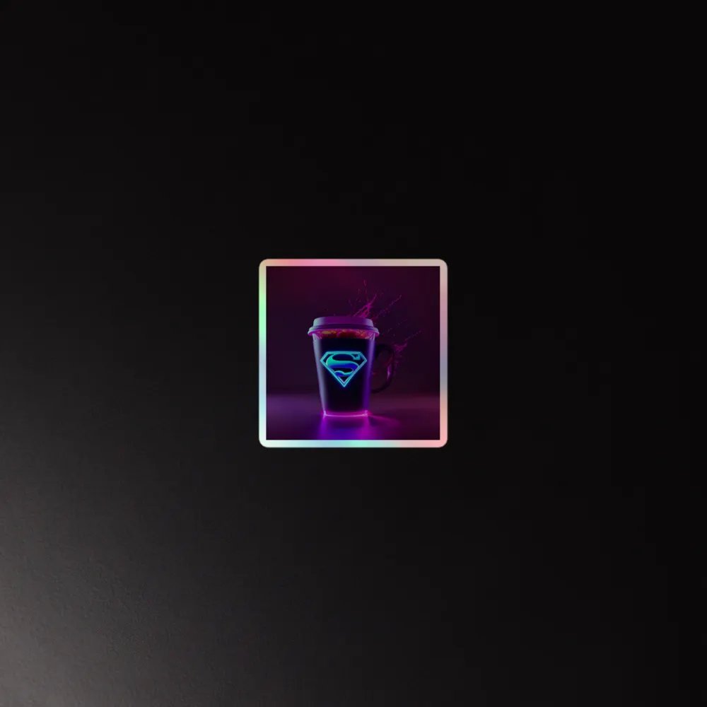 Supercharged Holographic Coffee Cup Sticker product image (2)